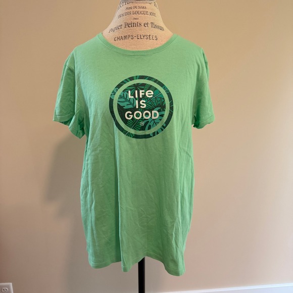 Life Is Good Tops - Life is Good Women's Green Palm Logo T-Shirt Size XL